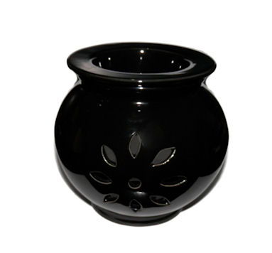 Black Gloss Oil Burner - Click Image to Close